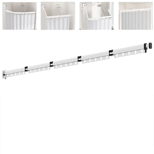 Faltbarer Duschvorhang Zur Wandmontage, 3-Fach, 4-Fach, 5-Fach Optional, 360° Faltbare Duschvorhangstange, 2 Installationsmethoden, Für Badezimmer, Teleskop-Wäscheständer,5-1.2 * 1.8 Faltbarer Duschvorhang Zur Wandmontage, 3-Fach, 4-Fach, 5-Fach Optional, 360° Faltbare Duschvorhangstange, 2 Installationsmethoden, Für Badezimmer, Teleskop-Wäscheständer,5-1.2 * 1.8 von ZAYMGPD