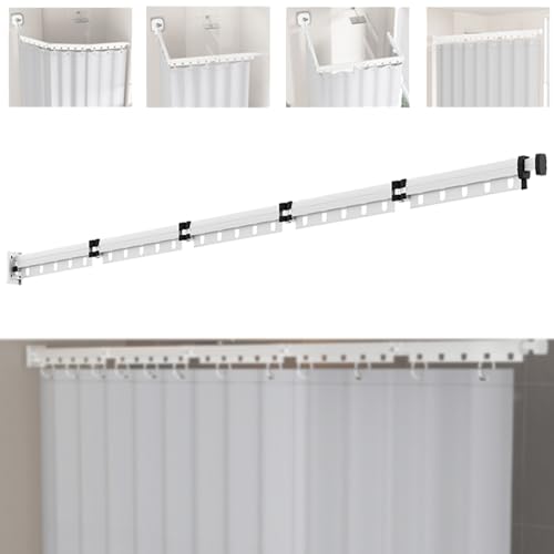 Faltbarer Duschvorhang Zur Wandmontage, 3-Fach, 4-Fach, 5-Fach Optional, 360° Faltbare Duschvorhangstange, 2 Installationsmethoden, Für Badezimmer, Teleskop-Wäscheständer,5-1.8 * 1.8 Faltbarer Duschvorhang Zur Wandmontage, 3-Fach, 4-Fach, 5-Fach Optional, 360° Faltbare Duschvorhangstange, 2 Installationsmethoden, Für Badezimmer, Teleskop-Wäscheständer,5-1.8 * 1.8 von ZAYMGPD