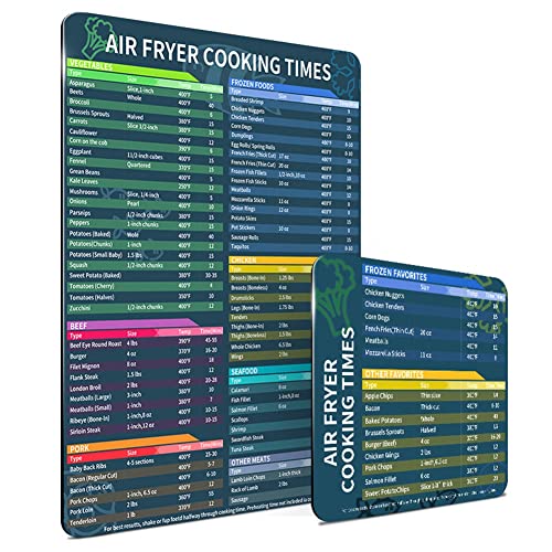 ZAYRAY 2 STK. AirFryer-Spickzettel AirFryer-Zubehör Kochzeit Kurzanleitung für Leckere Speisen von ZAYRAY
