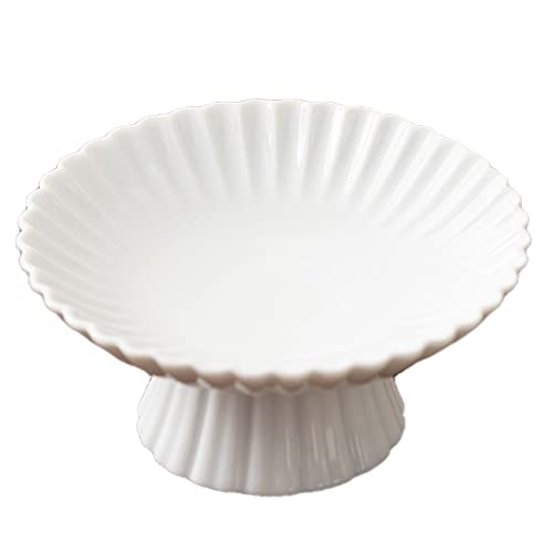 ZAYRAY Retro Keramik TortenstäNder Obstschale Teller Tee Inventar Kuchen Tablett Teezeremonie ZubehöR SüßEs WeißEs Porzellan von ZAYRAY
