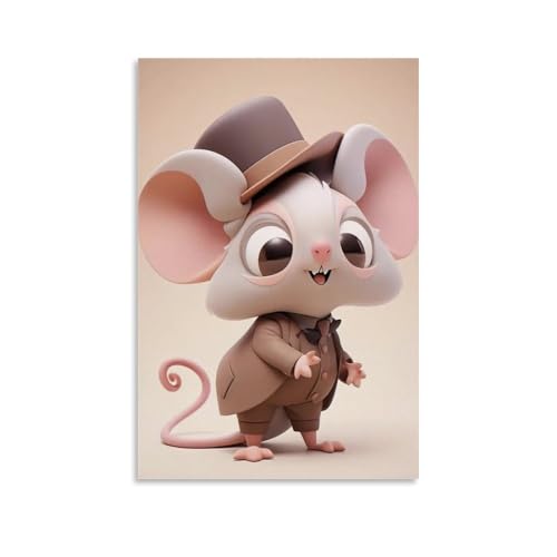 ZBBZJYHH Charmante Maus, Wanddekoration, Poster, modernes künstlerisches Wandbild, hängende Dekoration, Poster, 60 x 90 cm von ZBBZJYHH
