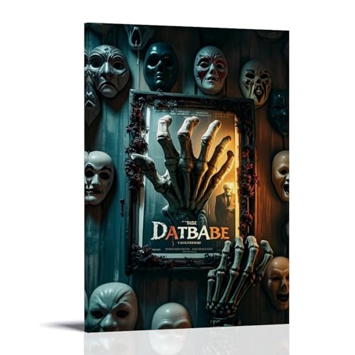 ZBBZJYHH Dark Hands Wanddekoration, unheimliche Masken-Kollektion, modernes künstlerisches Wandbild, hängende Dekoration, Poster, 60 x 90 cm von ZBBZJYHH
