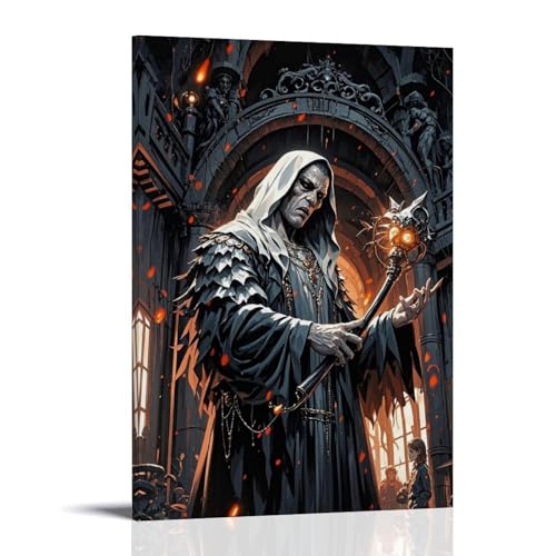 ZBBZJYHH Eerie Shadows Gothic-Wandkunst für gruselige Heimdekoration, modernes künstlerisches Wandbild, hängende Dekoration, Poster, 20 x 30 cm von ZBBZJYHH