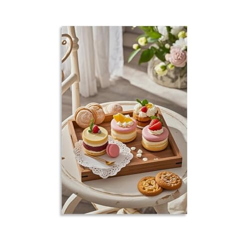 ZBBZJYHH Elegantes Desserttablett aus Holz mit Gebäck und Keksen als Wanddekoration, modernes künstlerisches Wandbild, hängende Dekoration, Poster, 40 x 60 cm ZBBZJYHH Elegantes Desserttablett aus Holz mit Gebäck und Keksen als Wanddekoration, modernes künstlerisches Wandbild, hängende Dekoration, Poster, 40 x 60 cm von ZBBZJYHH