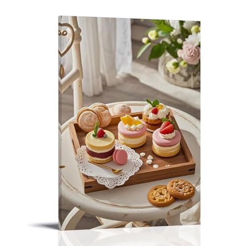 ZBBZJYHH Elegantes Desserttablett aus Holz mit Gebäck und Keksen für Wanddekoration, modernes künstlerisches Wandbild, hängende Dekoration, Poster, 20 x 30 cm ZBBZJYHH Elegantes Desserttablett aus Holz mit Gebäck und Keksen für Wanddekoration, modernes künstlerisches Wandbild, hängende Dekoration, Poster, 20 x 30 cm von ZBBZJYHH