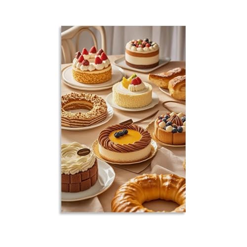 ZBBZJYHH Entzückende Dessert-Wandkunst, authentische Gebäckkollektion für Heimdekoration, modernes künstlerisches Wandbild, hängende Dekoration, Poster, 60 x 90 cm von ZBBZJYHH