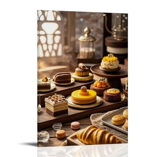 ZBBZJYHH Entzückende Dessert-Wandkunst, elegante Kuchen- und Gebäck-Kollektion, modernes künstlerisches Wandbild, hängende Dekoration, Poster, 40 x 60 cm von ZBBZJYHH