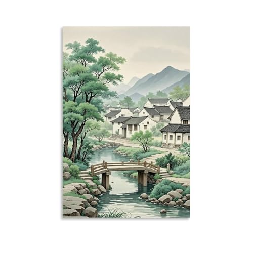 ZBBZJYHH Kunstdruck auf Leinwand, elegante Landschaft, Heimdekoration, modernes künstlerisches Wandbild, hängendes Dekor-Poster, 50 x 75 cm von ZBBZJYHH