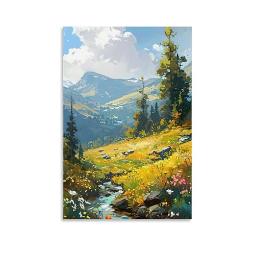 ZBBZJYHH Majestätische Alpenlandschaft, Wandkunst, modernes künstlerisches Wandbild, hängende Dekoration, Poster, 60 x 90 cm von ZBBZJYHH