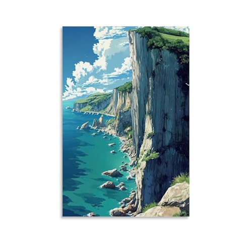 ZBBZJYHH Majestätische Küstenklippen, Wandkunst, Dekoration, modernes künstlerisches Wandbild, hängende Dekoration, Poster, 60 x 90 cm von ZBBZJYHH