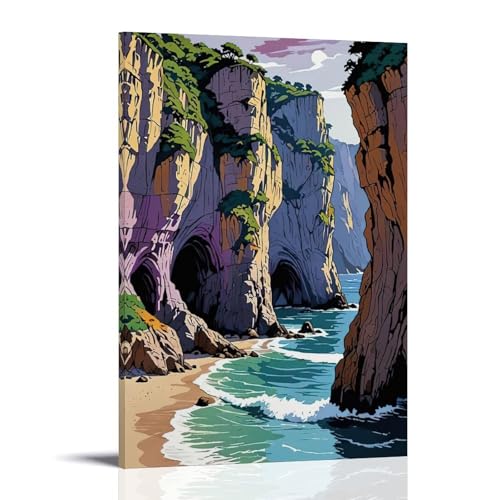 ZBBZJYHH Majestic Coastal Caverns Wandkunst, verwandeln Sie Ihren Raum mit der Schönheit der Natur, modernes künstlerisches Wandbild zum Aufhängen, Dekor-Poster, 40 x 60 cm von ZBBZJYHH