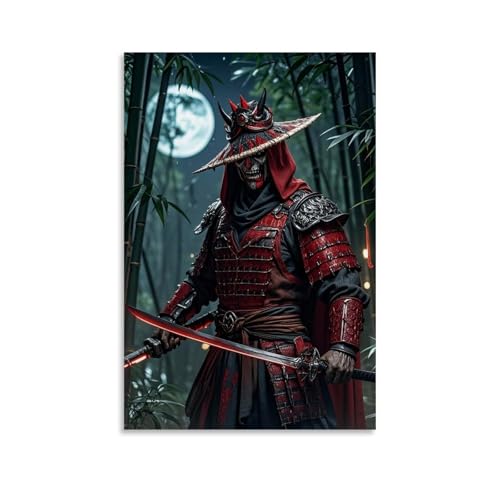 ZBBZJYHH Mystische Samurai-Wanddekoration, authentische japanische Kriegerkunst für elegante Häuser, moderne künstlerische Wandbild, hängende Dekoration, Poster, 50 x 75 cm von ZBBZJYHH