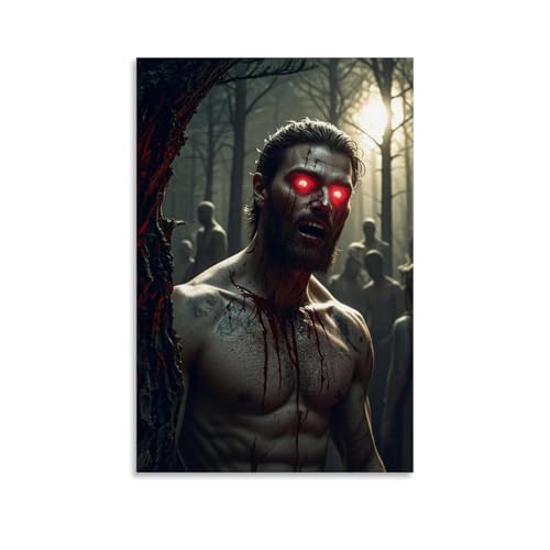 ZBBZJYHH Poster im Horror-Stil, modernes künstlerisches Wandbild, hängendes Dekor-Poster, 60 x 90 cm von ZBBZJYHH