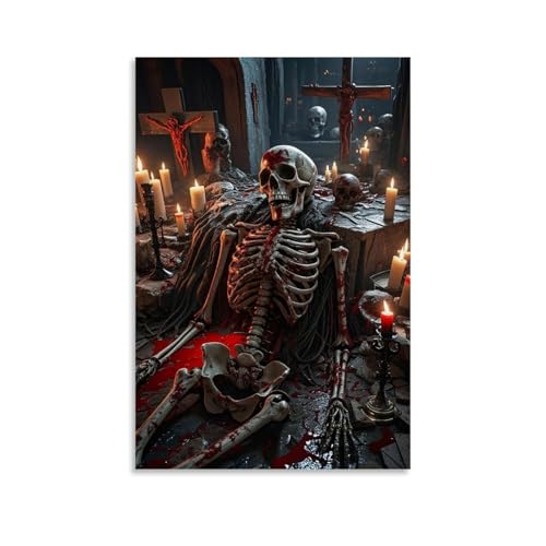 ZBBZJYHH Poster im Horror-Stil, modernes künstlerisches Wandbild, hängendes Dekor-Poster, 60 x 90 cm von ZBBZJYHH