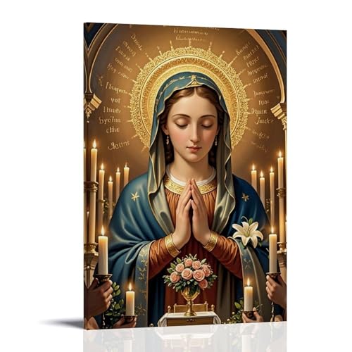 ZBBZJYHH Religiöse Kunst-Wanddekoration, göttliche Anmut – Illustrierte Jungfrau Maria Statue mit Kerzen und Blumen, modernes künstlerisches Wandbild, hängende Dekoration, Poster, 50 x 75 cm ZBBZJYHH Religiöse Kunst-Wanddekoration, göttliche Anmut – Illustrierte Jungfrau Maria Statue mit Kerzen und Blumen, modernes künstlerisches Wandbild, hängende Dekoration, Poster, 50 x 75 cm von ZBBZJYHH