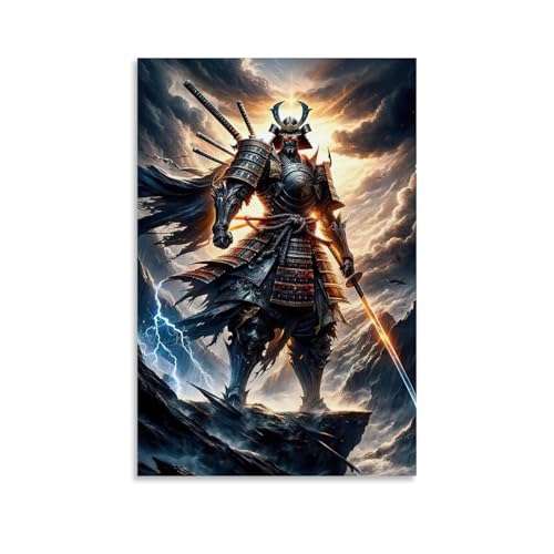 ZBBZJYHH Samurai-Poster, modernes künstlerisches Wandbild, hängende Dekoration, Poster, 50 x 75 cm von ZBBZJYHH