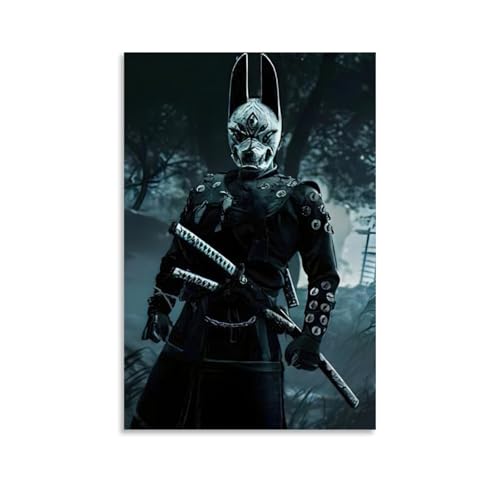 ZBBZJYHH Samurai-Poster der Dunkelseite ist auf einem Gebäude gemalt, modernes künstlerisches Wandbild, Hängedekor-Poster, 40 x 60 cm von ZBBZJYHH