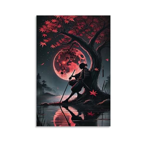 ZBBZJYHH Samurai-Poster mit einem Mann, der unter einem Baum neben dem Wasser kniet wird, modernes künstlerisches Wandbild, hängende Dekoration, Poster, 30 x 45 cm ZBBZJYHH Samurai-Poster mit einem Mann, der unter einem Baum neben dem Wasser kniet wird, modernes künstlerisches Wandbild, hängende Dekoration, Poster, 30 x 45 cm von ZBBZJYHH