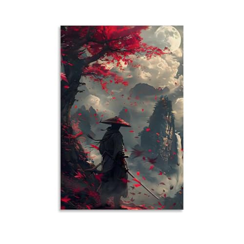 ZBBZJYHH Samurai-Postergemälde mit schönem Wasserfall-Design und Baum auf Hügel, modernes künstlerisches Wandbild, hängende Dekoration, Poster, 30 x 45 cm ZBBZJYHH Samurai-Postergemälde mit schönem Wasserfall-Design und Baum auf Hügel, modernes künstlerisches Wandbild, hängende Dekoration, Poster, 30 x 45 cm von ZBBZJYHH
