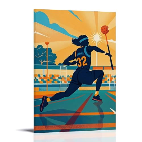 ZBBZJYHH Sport-Poster, Basketballspieler, Wanddekoration, Poster, modernes künstlerisches Wandbild, hängende Dekoration, Poster, 50 x 75 cm von ZBBZJYHH