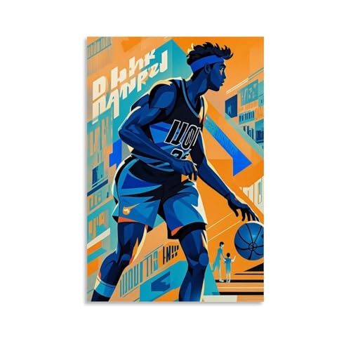 ZBBZJYHH Sportposter Basketball-Kunstdruck für Wanddekoration, modernes künstlerisches Wandbild, hängende Dekoration, Poster, 60 x 90 cm von ZBBZJYHH