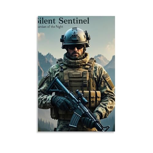 ZBBZJYHH Stille Sentinel Wächter der Nacht Wanddekoration, modernes künstlerisches Wandbild, hängende Dekoration, Poster, 50 x 75 cm von ZBBZJYHH