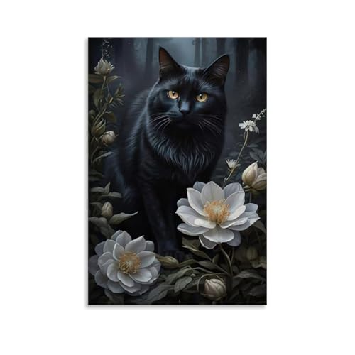 ZBBZJYHH Tier-Poster mit Blumen auf dem Bild sind schwarz und weiß gemalt, modernes künstlerisches Wandbild, hängende Dekoration, Poster, 50 x 75 cm ZBBZJYHH Tier-Poster mit Blumen auf dem Bild sind schwarz und weiß gemalt, modernes künstlerisches Wandbild, hängende Dekoration, Poster, 50 x 75 cm von ZBBZJYHH