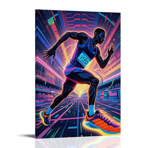 ZBBZJYHH Ultra-modernes sportliches Wandkunst-Sportposter Sprinter für wirkungsvolle Wohnkultur, modernes künstlerisches Wandbild, hängende Dekoration, Poster, 40 x 60 cm von ZBBZJYHH