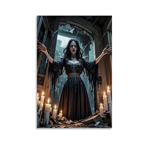 ZBBZJYHH Unheimliche Wanddekoration, kühlende Gothic-Figur mit Kerzen für eine eindringliche Atmosphäre, modernes künstlerisches Wandbild, hängende Dekoration, Poster, 50 x 75 cm ZBBZJYHH Unheimliche Wanddekoration, kühlende Gothic-Figur mit Kerzen für eine eindringliche Atmosphäre, modernes künstlerisches Wandbild, hängende Dekoration, Poster, 50 x 75 cm von ZBBZJYHH