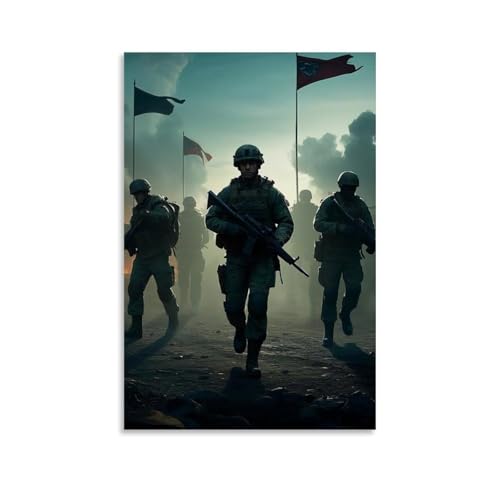 ZBBZJYHH Wandbild, Motiv: Militärische Tapferkeit, dynamische Soldaten in Aktion, modernes künstlerisches Wandbild, hängendes Dekor-Poster, 30 x 45 cm von ZBBZJYHH