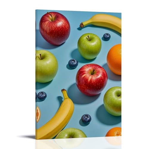ZBBZJYHH Wanddekoration mit frischem Obst, lebendige Äpfel, Bananen und Heidelbeeren, Kunstdruck für Zuhause, modernes künstlerisches Wandbild, hängende Dekoration, Poster, 40 x 60 cm ZBBZJYHH Wanddekoration mit frischem Obst, lebendige Äpfel, Bananen und Heidelbeeren, Kunstdruck für Zuhause, modernes künstlerisches Wandbild, hängende Dekoration, Poster, 40 x 60 cm von ZBBZJYHH