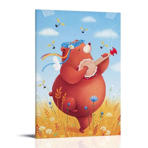 ZBBZJYHH Wandkunst, Motiv: Happy Bumblebee Harmony, modernes künstlerisches Wandbild, hängende Dekoration, Poster, 40 x 60 cm von ZBBZJYHH