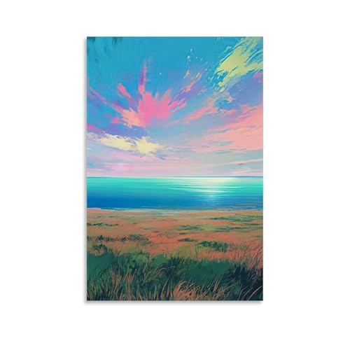 ZBBZJYHH Wandkunst, Motiv: Traumhimmel, lebendige Wolken und Gelassenheit am Meer, für Heimdekoration, modernes künstlerisches Wandbild, hängende Dekoration, Poster, 30 x 45 cm von ZBBZJYHH