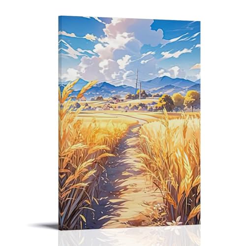 ZBBZJYHH Wandkunst, Sonnenlicht, Weizenfeld, modernes künstlerisches Wandbild, hängendes Dekor-Poster, 30 x 45 cm von ZBBZJYHH