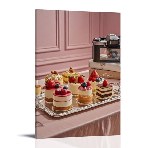 ZBBZJYHH Zartes Dessert-Display auf elegantem Tablett für Heimdekoration, modernes künstlerisches Wandbild, hängende Dekoration, Poster, 20 x 30 cm von ZBBZJYHH