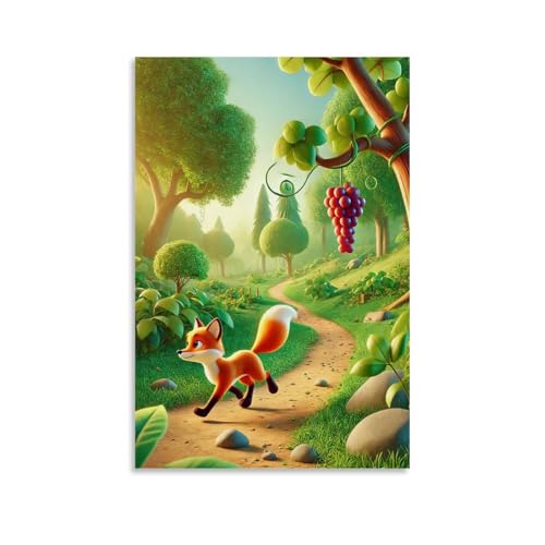 ZBBZJYHH Zauberhafter Waldfuchs-Wanddekoration, Poster, modernes künstlerisches Wandbild, hängende Dekoration, Poster, 30 x 45 cm von ZBBZJYHH