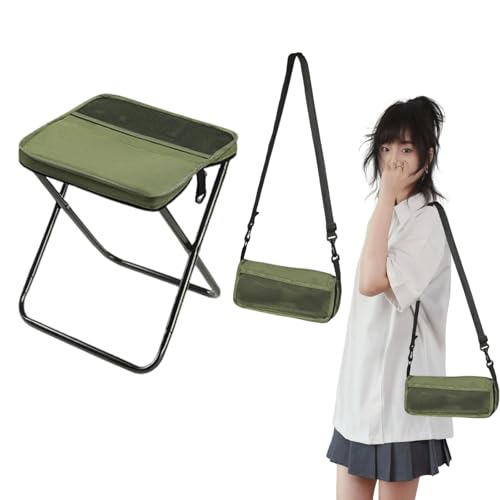 Faltbarer Rucksackhocker, ein tragbarer Hocker zum Bergsteigen und Wandern, ausgestattet mit verstellbaren Schultergurten, unterstützt Crossbody oder Handgebrauch für Outdoor-Reisen, Camping, Partys von ZBDFNJ