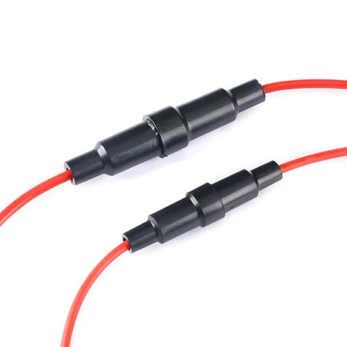 5 * 20mm Inline-Sicherungshalter 220V Flinker Schraubsicherungshalter Flinker Glassicherungshalter 6 * 30MM Mit 22 AWG Kabel 5St(6x30mm fuse holder) von ZBFGEPLV