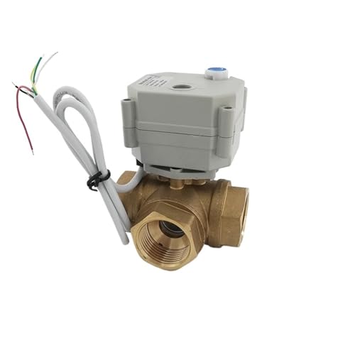 CR202 3-Wege mit manueller Funktion DN25 G1 Zoll Messing Motorbetätigter elektrischer Kugelhahn DC12V 1St(T-Flow Plan A,DC12V_CR202) von ZBFGEPLV