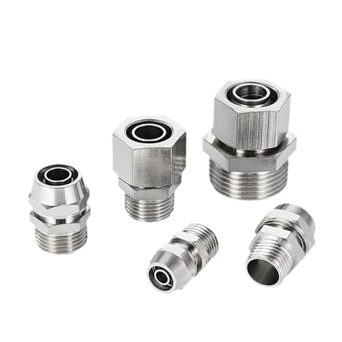 KPC Pneumatische Armatur Nickel-Kupfer-Gewinde 1-8 1-4 3-8 1-2 4mm 6mm 8mm Schnellkupplung Schlaucharmaturen Rohrverbinder 1St(OD 6MM,1-4) von ZBFGEPLV