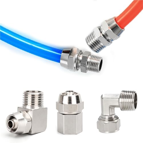 Kupfer Pneumatische Armaturen Luft Fitting OD 4 6 8 10 12 Mm Gewinde 1/8 3/8 1/2 "1/4" Schnell Anschluss for Schlauch Rohr Anschlüsse 1Pcs(8-01,KPC-10pcs) von ZBFGEPLV
