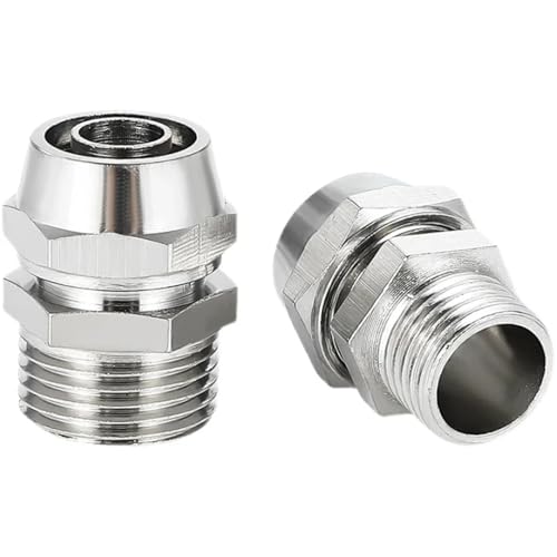 Kupfer Pneumatische Armaturen Luft Fitting OD 4 6 8 10 12 Mm Gewinde 1/8 3/8 1/2 "1/4" Schnell Anschluss for Schlauch Rohr Anschlüsse 1Pcs(OD8mm-1I2,PCF) von ZBFGEPLV