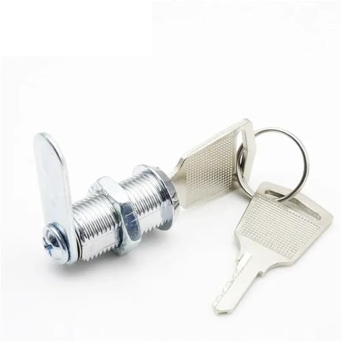 Mini-Nockenschloss mit 2 Schlüsseln, Durchmesser 12 mm, Zinklegierung, einfach zu installieren, for Schrankschubladen, Möbelbeschläge, 1 Stück(Length 20mm) von ZBFGEPLV