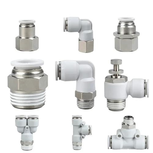 PLF (Weiblicher Winkel) pneumatische Armaturen Anschluss 3/8 1/2 1/4 1/8 Zoll bis 12 mm 10 mm 8 mm 6 mm 4 mm 5/16 5/32 Luftschlauch Rohrverschraubung Anschluss 10 Stück(8MM to 03(BSP3-8)) von ZBFGEPLV