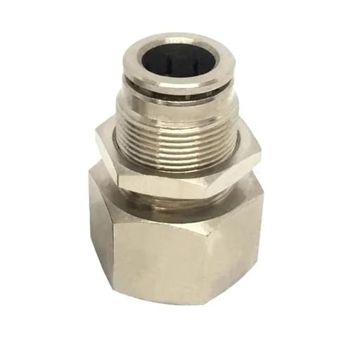 PMF PL 4–16 mm Außendurchmesser, M5 M6, 1/8 Zoll, 1/4 Zoll, 3/8 Zoll, 1/2 Zoll, Kupfer-Nickel-Beschichtung, Push-to-Connect-Pneumatik-Luftanschluss, 1 Stück(PMF BSPP,4-M6 (4mm-M6x1mm)) von ZBFGEPLV