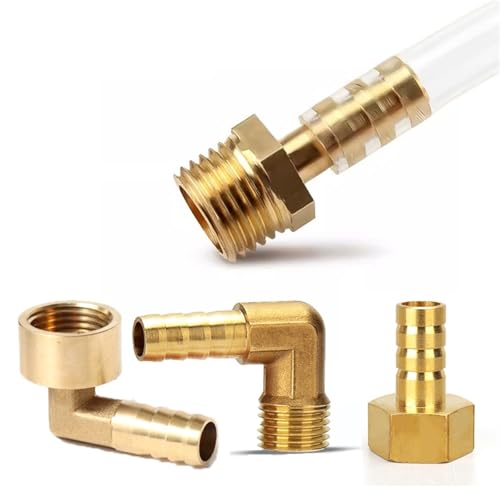Pagodenanschluss, 6 8 10 12 14 mm, Schlauchanschluss, Gewinde 1/8 1/4 3/8 1/2 Gewinde, Messing-Wasserrohrverschraubungen, 10 Stück(6MM,1/2") von ZBFGEPLV
