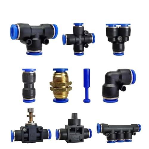 Pneumatische Fitting Rohrverbinder Schlauch Air Quick Fittings Wasser Push In Schlauch Couping 4mm 6mm 8mm 10mm 12mm 14mm PU PY PK 1Pcs(HVFF,4mm) von ZBFGEPLV