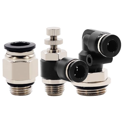 Pneumatische Schlauchverschraubung PC PL SL mit Dichtring, Luftschlauchverbinder G1/8 G1/4 G3/8 G1/2, Schnellverschluss-Rohrverschraubungen, 1 Stück(6-M5 (6mm-M5),SL) von ZBFGEPLV