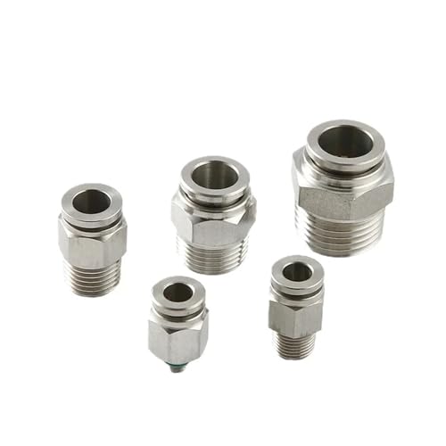 Pneumatische Schlauchverschraubung aus Edelstahl 304, PB-Luftschlauchverbinder, 1/8 1/4 3/8 1/2 Schnellverschluss-Rohrverschraubungen, 1 Stück(12-03 (12mm-3l8)) von ZBFGEPLV