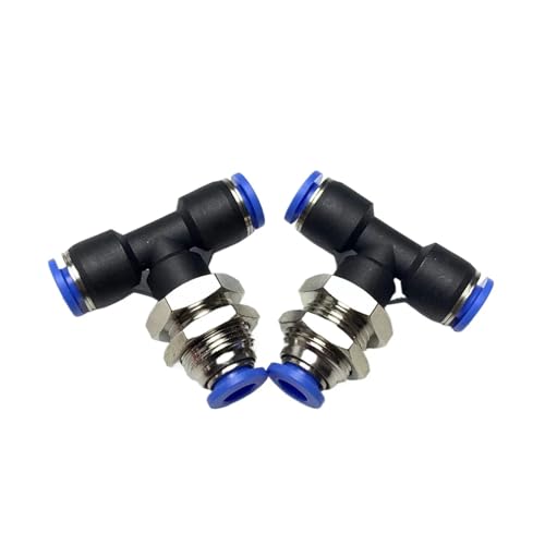 Schlauchverbinder PTM 4, 6, 8 und 10 mm T-Stück Reduzierstück 3-Wege Messing vernickelt Pneumatisch 1 Stück (8mm) von ZBFGEPLV